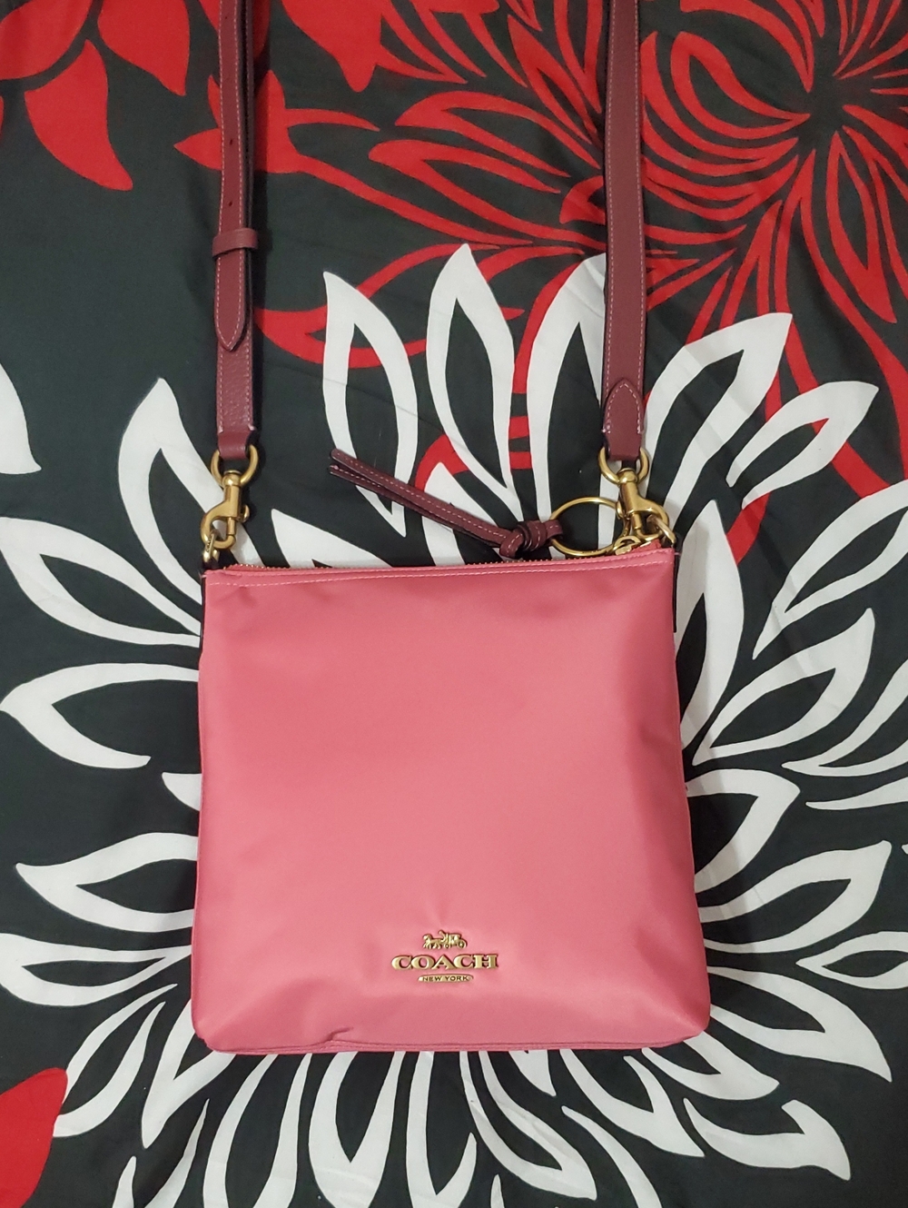 Coach Cargo Pink Colorblock Nylon Crossbody Bag